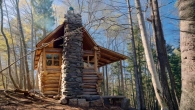 Building a Secret Log Cabin in the Woods With NO Power Tools!