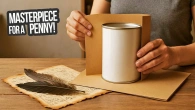 I took a tin can, cardboard and feathers and the result is fantastic! Vintage for pennies