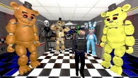 АНИМАТРОНИКИ ПУГАЮТ ОХРАННИКА FNAF 1 COOP Garry's Mod