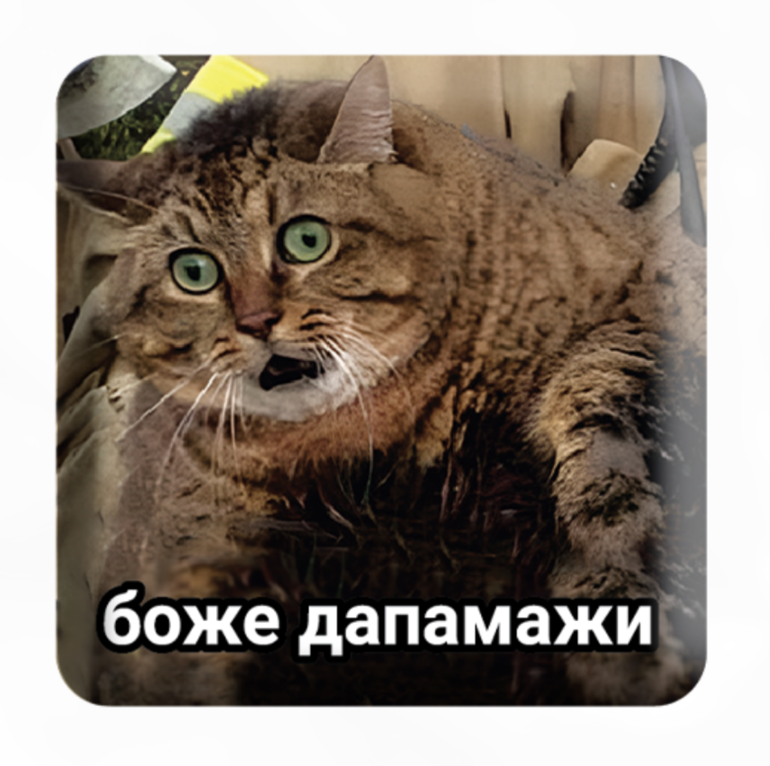 3D стікер "Боже дапамажи"