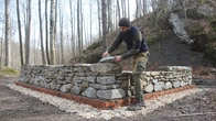 Man Builds His Own Log House Deep in the Forest