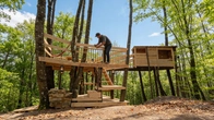 Man Builds a Multi-Level Wooden Treehouse Alone | Full Build