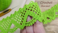 Very simple crochet pattern Ribbon lace Border for decorHow to crochet EASY for beginners