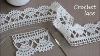 Beautiful and very easy to crochet LACE for beginners PATTERN SCHEME Ленточное кружево крючком КАЙМА