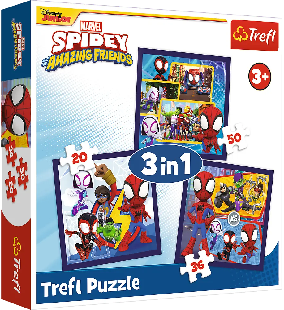 Пазли Trefl Marvel Команда Спайді та динозаври 3 в 1