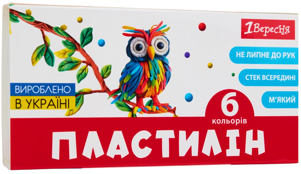 Пластилін 1Вересня 6 кольорів
