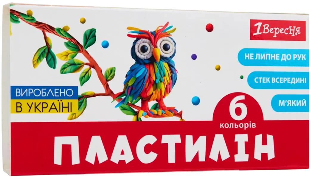Пластилін 1Вересня 6 кольорів