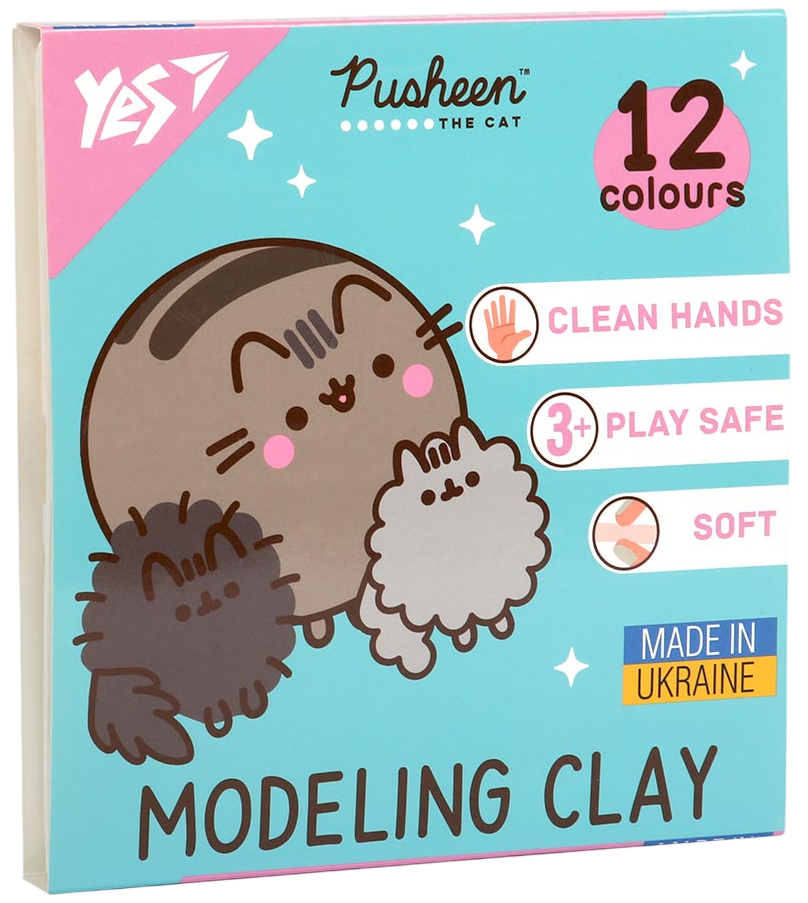 Пластилін YES 12 кольорів Pusheen