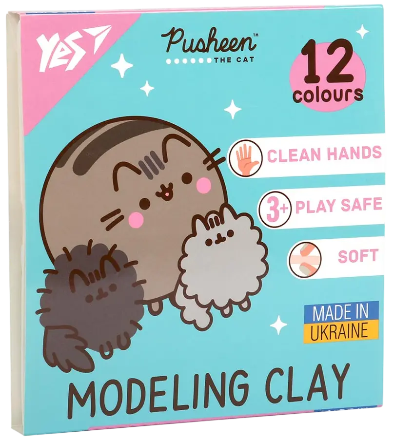Пластилін Yes 12 кольорів  Pusheen