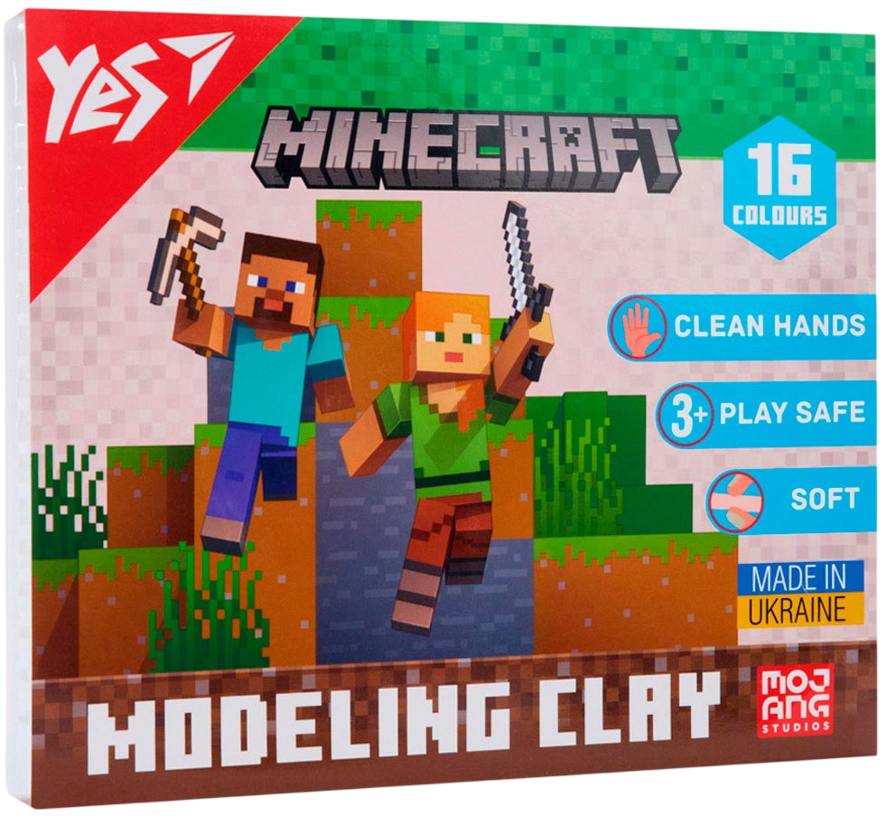 Пластилін YES 16 кольорів Minecraft