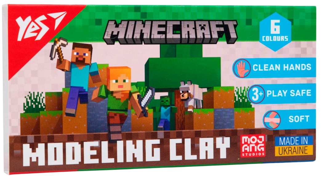 Пластилін Yes 6 кольорів Minecraft