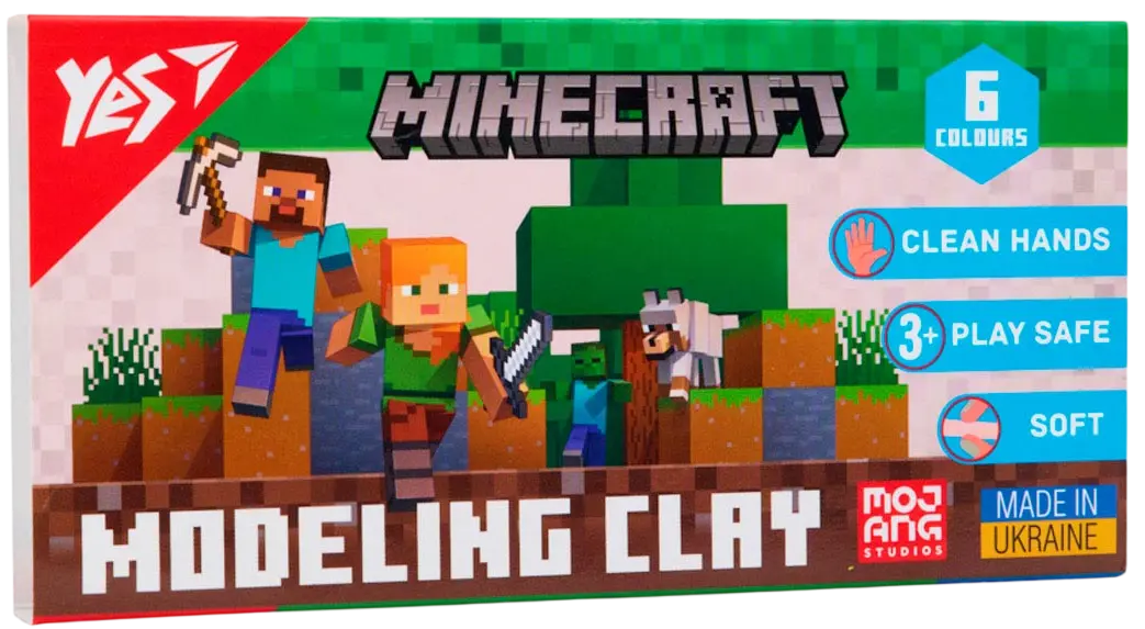 Пластилін Yes 6 кольорів Minecraft