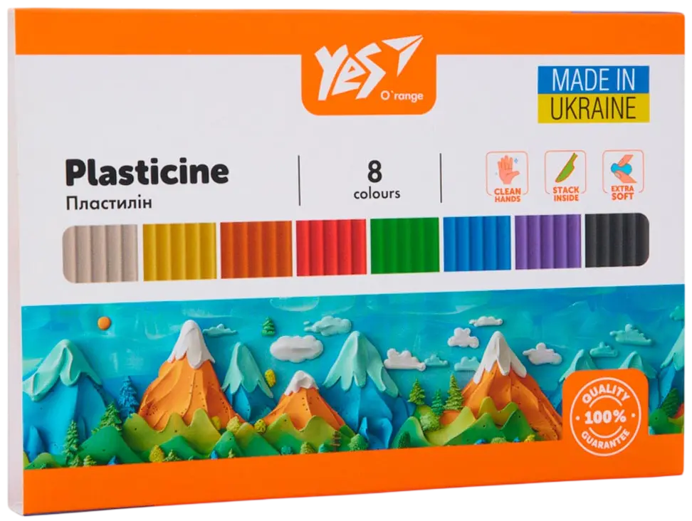 Обкладинка "Пластилін Yes 8 кольорів Orange Line"