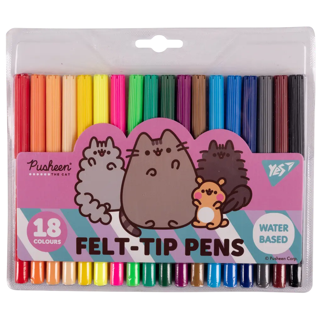 Обкладинка "Фломастери Yes 18 кольорів Pusheen friends"
