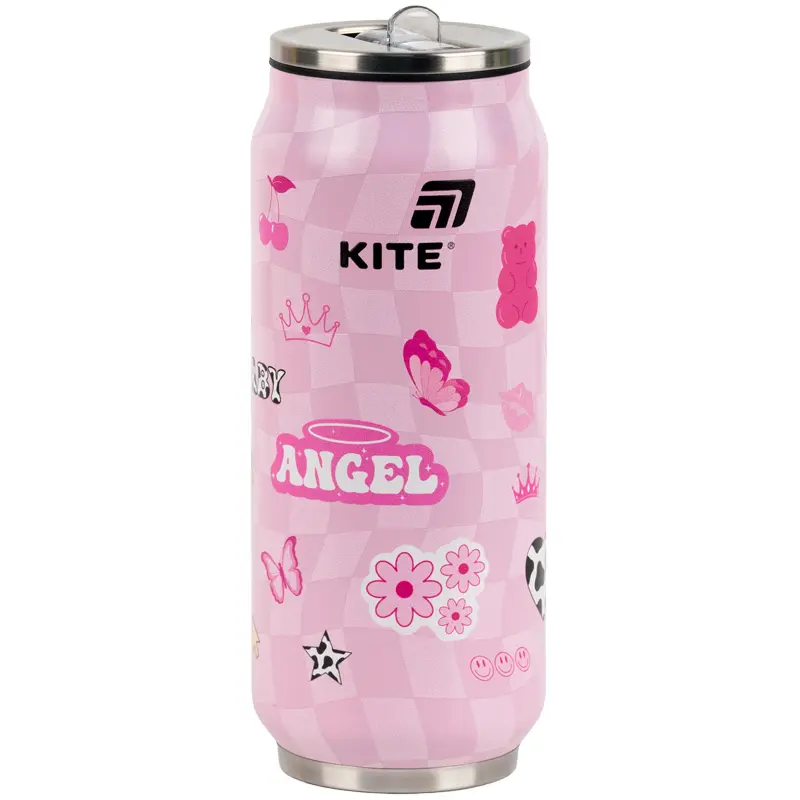 Обкладинка "Термочашка з трубочкою Kite Angel, 500мл"