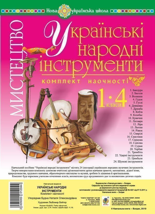 Мистецтво. 1-4 класи. Українські народні інструменти....