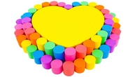 Satisfying Video How To Make Rainbow Big Heart Cake From Kinetic Sand Cutting ASMR Video