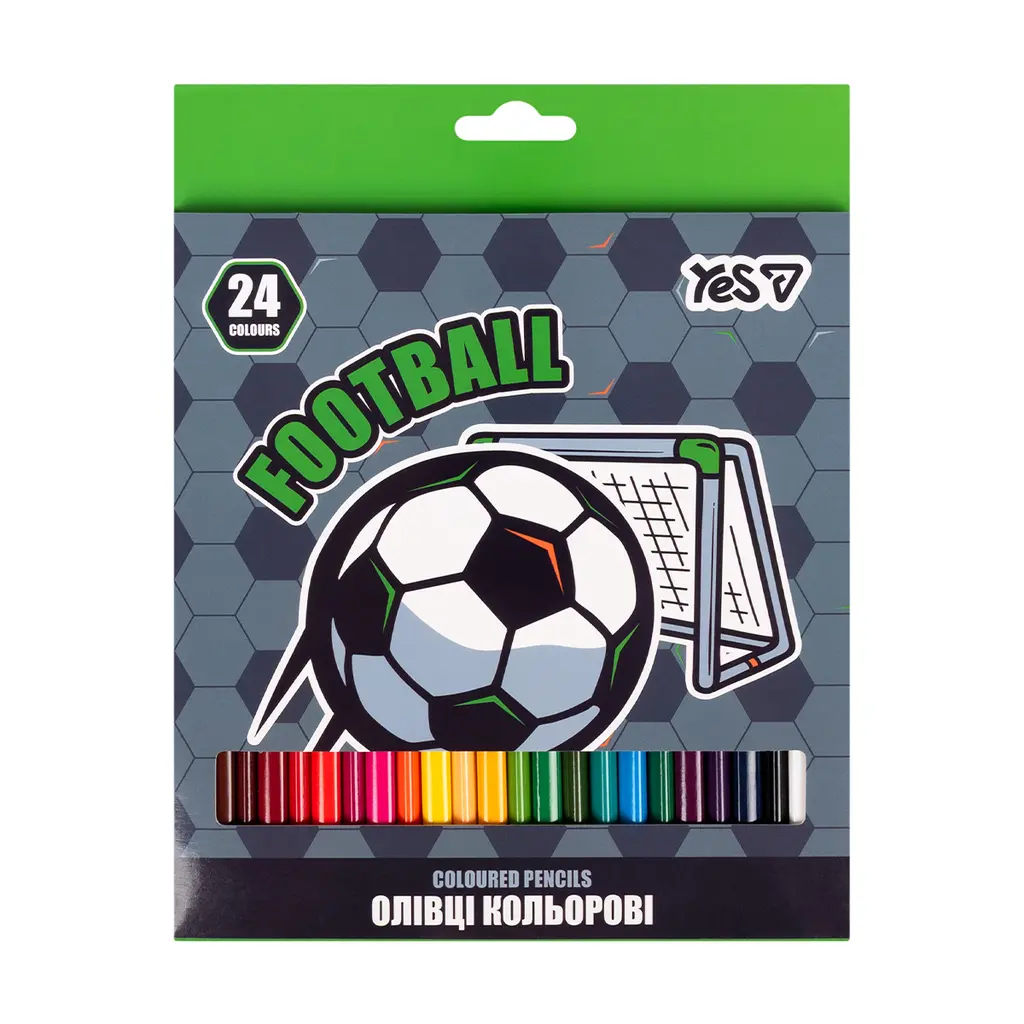 Обкладинка "Олівці кольорові YES Football 24 кольори"