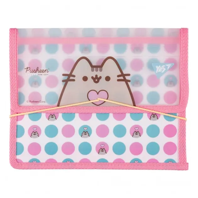 Обкладинка "Папка для зошитів YES пласт. на резинці В5 Pusheen.Heart"