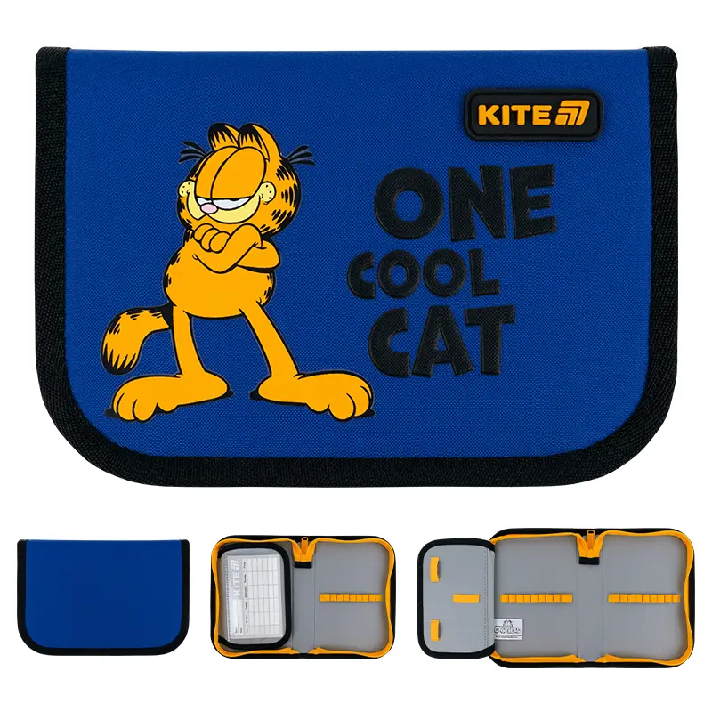 Обкладинка "Пенал без наповнення Kite Garfield (1 відділення, 1 відворот)"