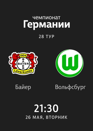 28-й тур. Байер — Вольфсбург. 1:4 Обзор матча