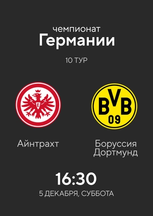 10-й тур. Айнтрахт — Боруссия Дортмунд. 1:1 Обзор матча