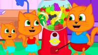 Cats Family in English - Fruit Gumball Machine Animation