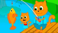 Cats Family in English - Caught a Goldfish Animation