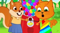 Cats Family in English - Rainbow Dress From the Magic Gumball Machine Animation