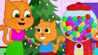 Cats Family in English - Gift Gumball Machine Cartoon for Kids