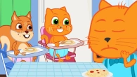 Cats Family en Français - Apprenez à manger des cubes de spaghetti Dessin Animé 2019 en Français