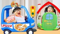 Boram Play with Pizza Delivery & Cooking Food Kitchen Toy Set